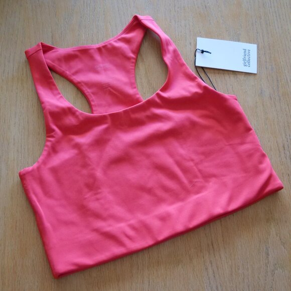 NWT girlfriend collective Paloma Racerback Bra in Lollipop - Picture 1 of 5
